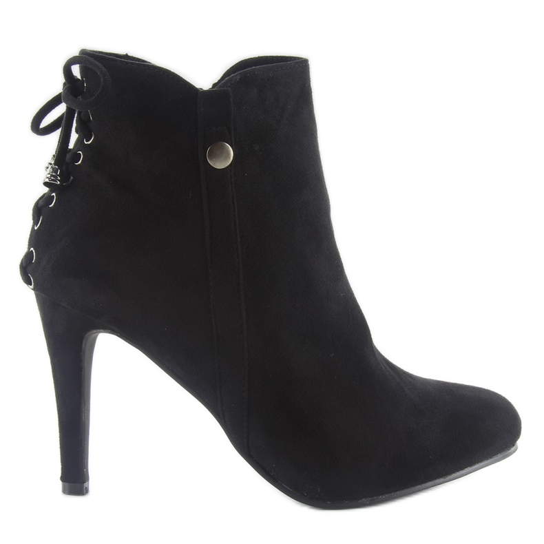 Stövlar på stilettklack mocka 66-97 svart