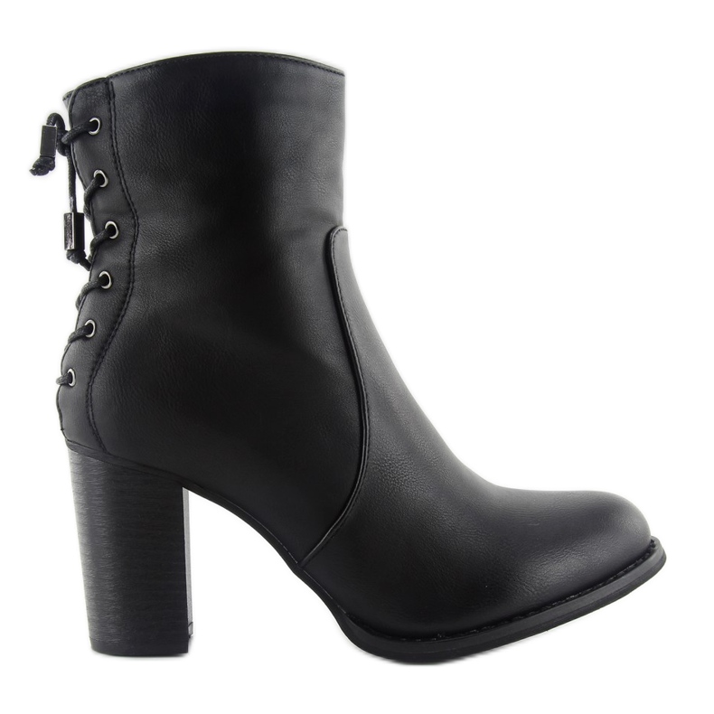 Dekorativa snörstövlar C288 svart