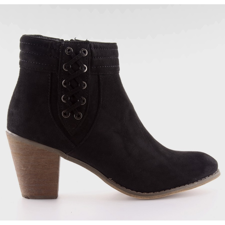 Högklackade mockastövlar 99-266 svarta