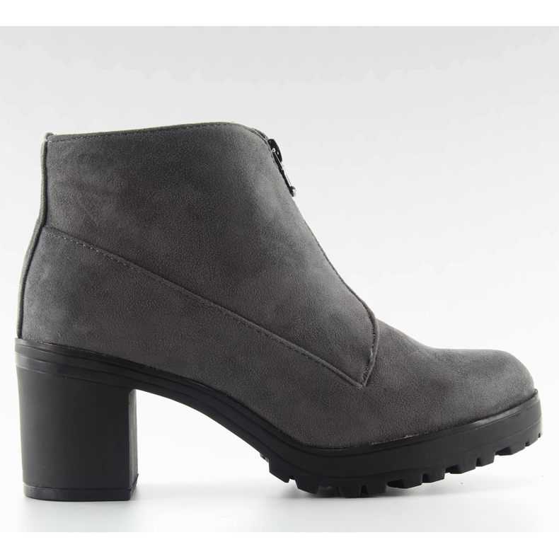 Grå mocka högklackade stövlar 669-4 grå