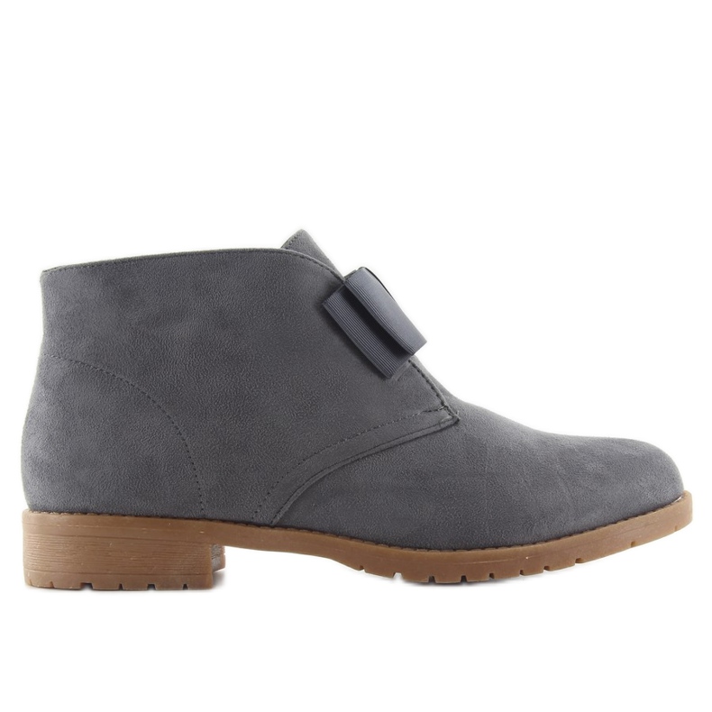 Chelsea-stövlar för kvinnor med rosett C-7117 Grå