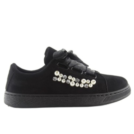 Sneakers With Pearls Black H99-11 Black svart