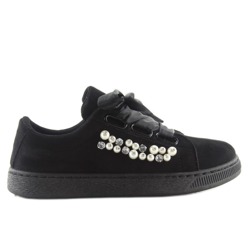 Sneakers With Pearls Black H99-11 Black svart