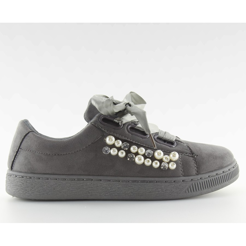 Grå Sneakers Med Pärlor H99-11 Grå