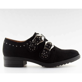 Kvinnors loafers med svarta svarta dubbar