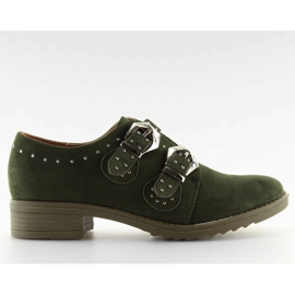 Moccasins med gröna studs green