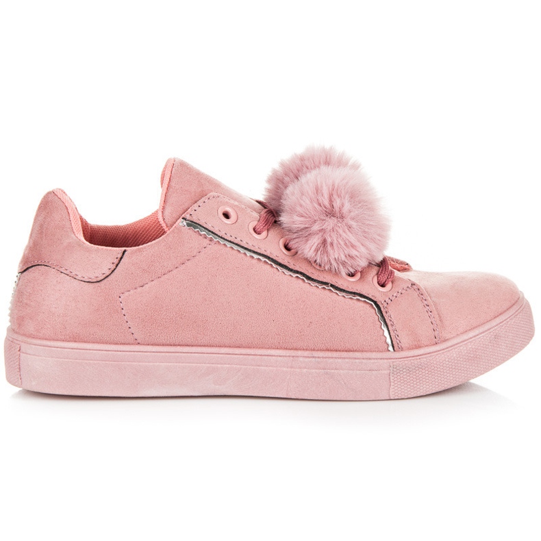 Groto Gogo Sneakers i mocka med pomponger rosa