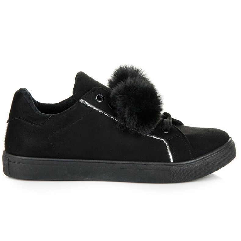 Groto Gogo Sneakers i mocka med pomponger svart