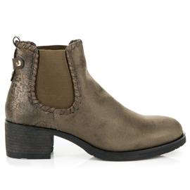 Ideal Shoes Chelsea boots med höga klackar grön