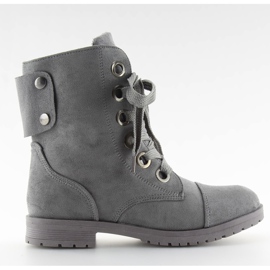 Grå snörning arbetsstövlar 8901 grå