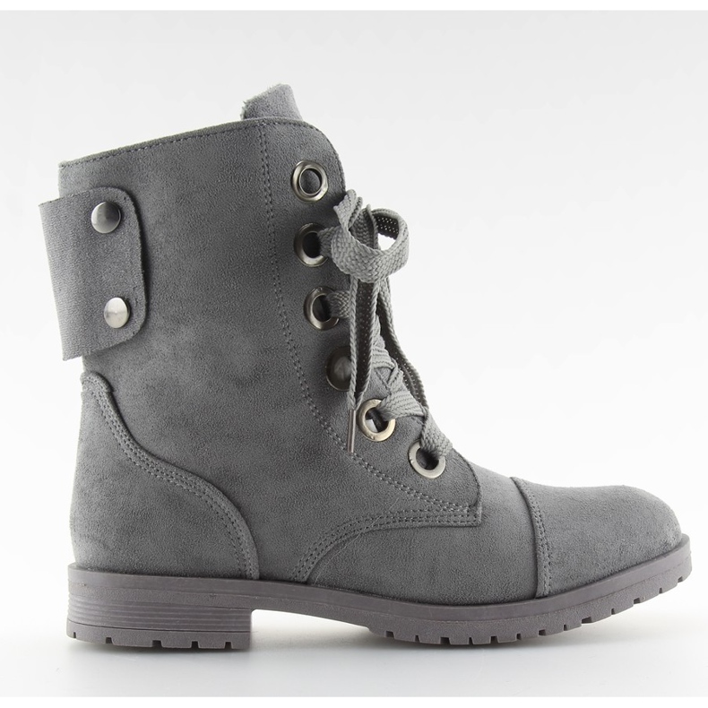 Grå snörning arbetsstövlar 8901 grå