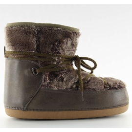 Snöflingor måne med pälsbrun hw9501 Kaki