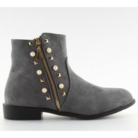 Stövlar med grå pärlor 30708 grå