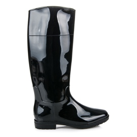 Lackade gummistövlar svart