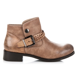 Låga stövlar med mönster brun