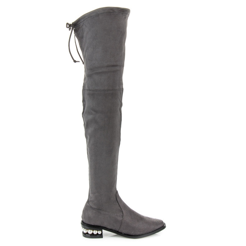 Fashion Grå musketörer med pärlor