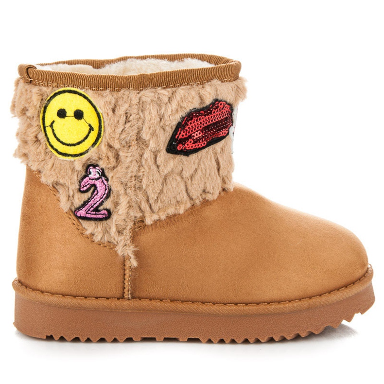 Kylie Mukluki med patchar brun