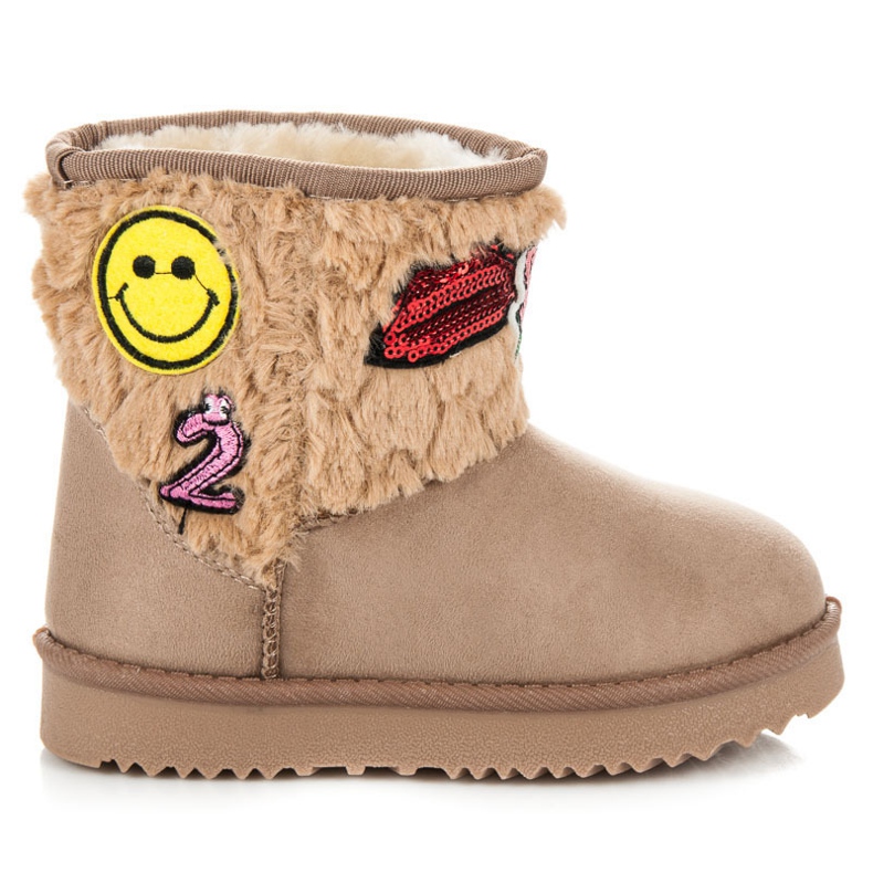 Kylie Mukluki med patchar brun