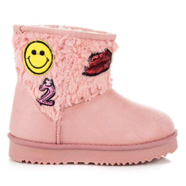 Kylie Mukluki med patchar rosa