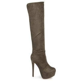 Comer Plattformstövlar i mocka grön