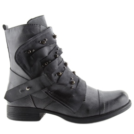 Militärstövlar med original ovandel, grå