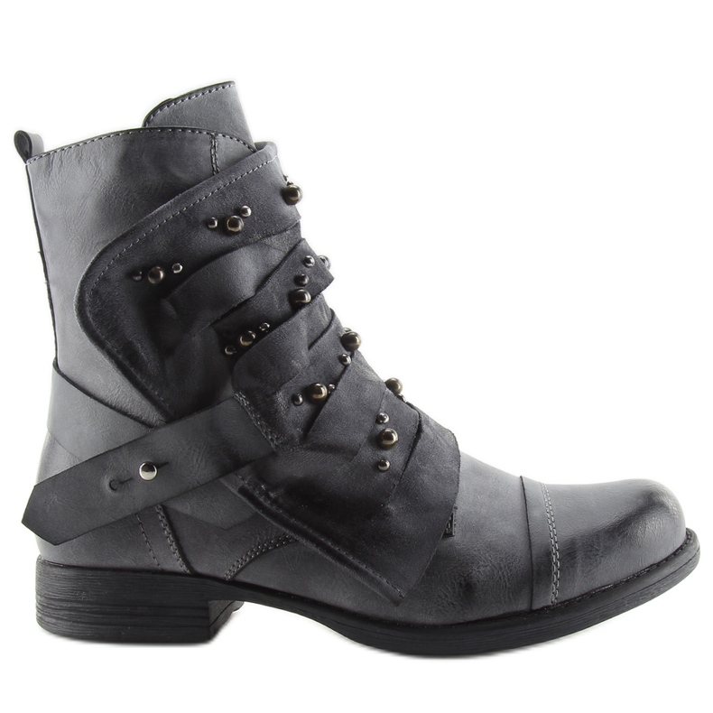 Militärstövlar med original ovandel, grå