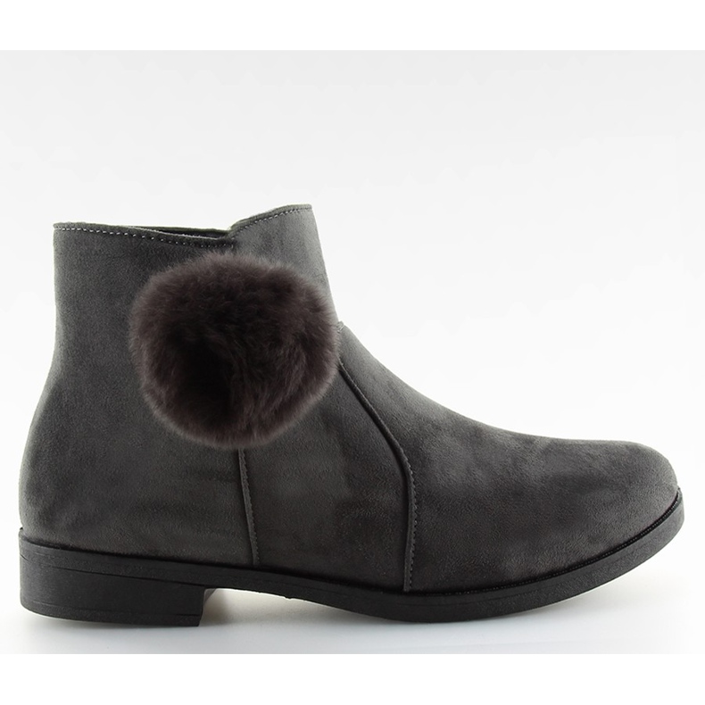 Grå X-15 grå damstövlar med pompom