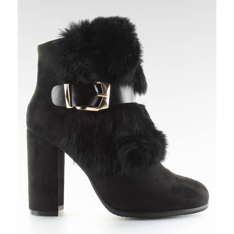 Svarta Stövlar På Hög Klack Med Päls svart 1316 Svart