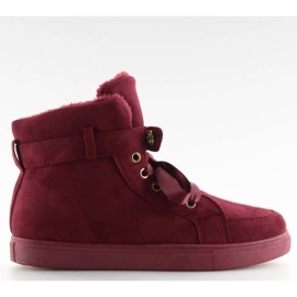 Kvinnors isolerade vinröd vinröd sneakers mångfärgad