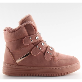 Isolerade rosa fotled sneakers