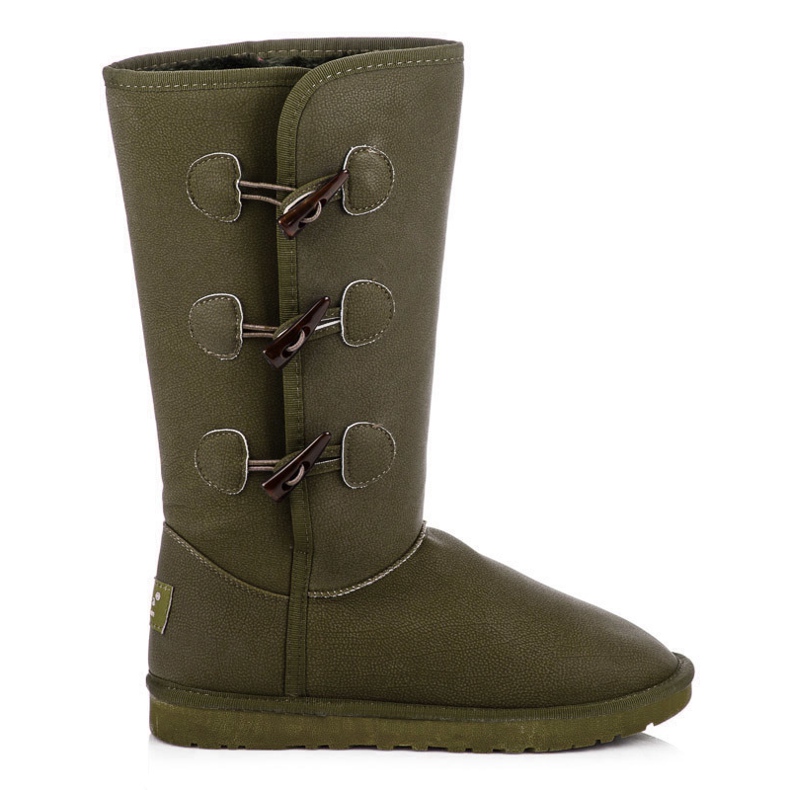 Torna Snöskor med hög päls grön