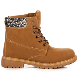 Trappers med glitter brun