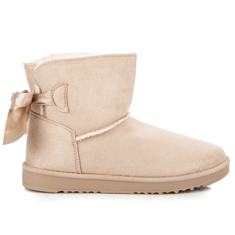 Snowboots med rosett brun