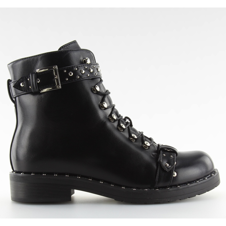 Svarta stövlar med nitar ae82p svart koppar
