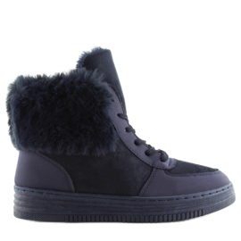 Marinblå mörkblå tjockt isolerade sneakers