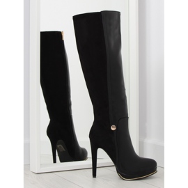 Svarta JU860 svarta plattformsstövlar