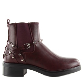 Rödbrun vin damstövlar med dubbar