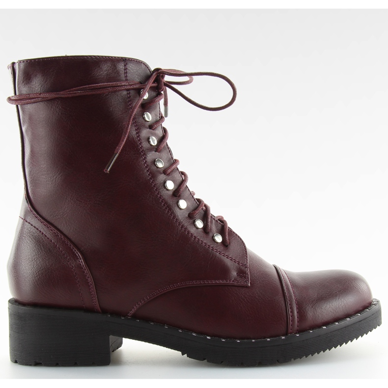 Stövlar i fotled med vinröd vinröd mångfärgad