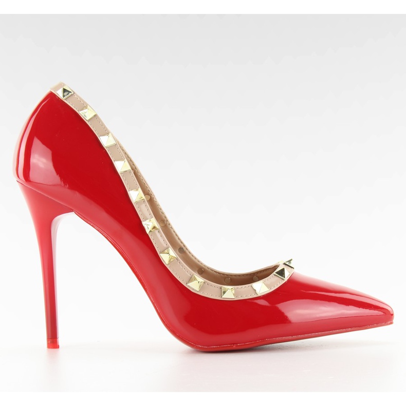 Pumpar på stilettklack Valentina röd LL-76P Röd brun