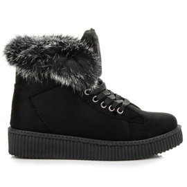 Creepers Boots Med Päls svart