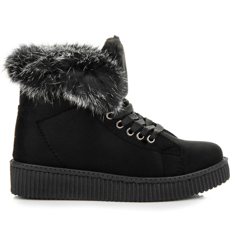 Creepers Boots Med Päls svart