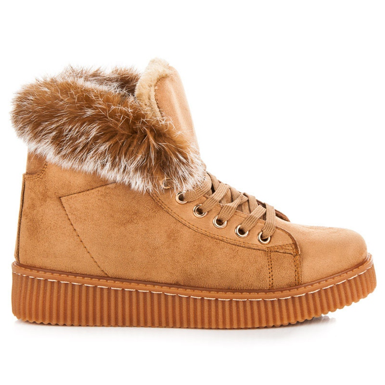 Creepers Boots Med Päls brun