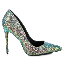 Glitter höga klackar Vices grön