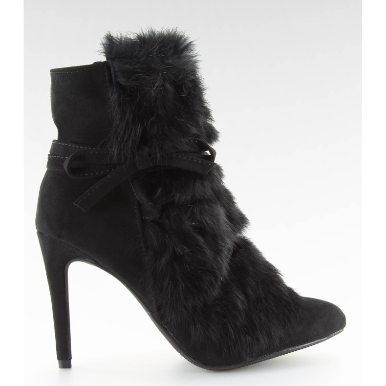 Svarta Stövlar på hög klack med päls svart 1319 Svart