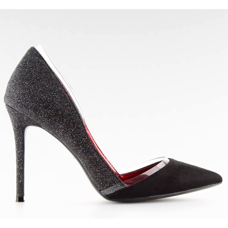 Svarta brokadklackar 5127 svart grå