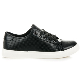 Openwork sneakers svart