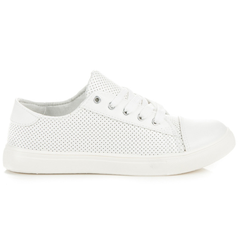 Genombrutna sneakers vit