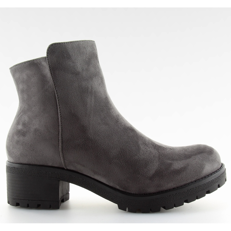 Grå damstövlar med breda klackar