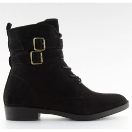 Snörstövlar mocka svart H7187 negro