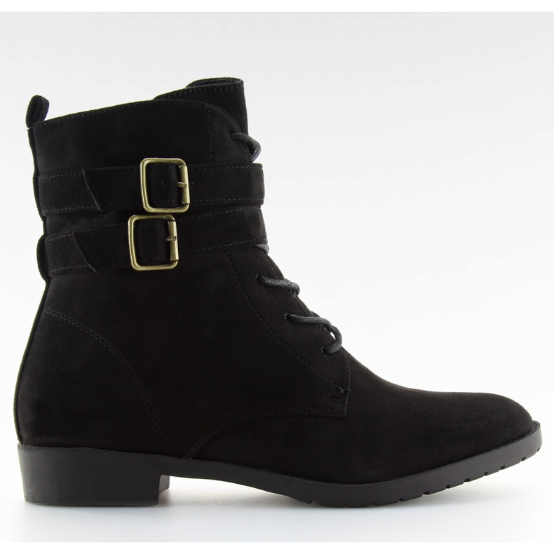 Snörstövlar mocka svart H7187 negro